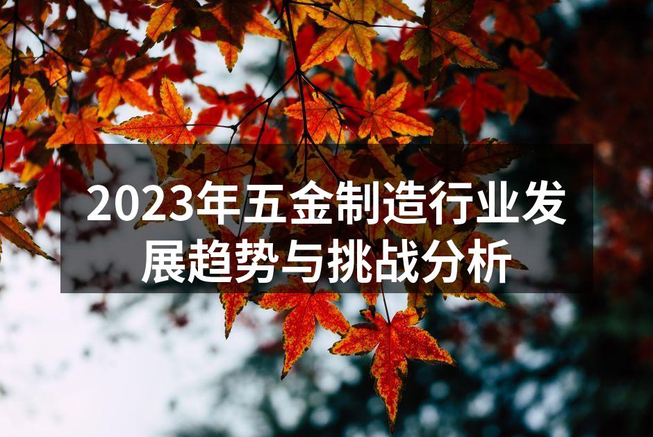 五金制造企业的自动化生产线